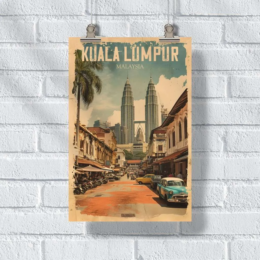 Kuala Lumpur Vintage Malaysian Charm Poster