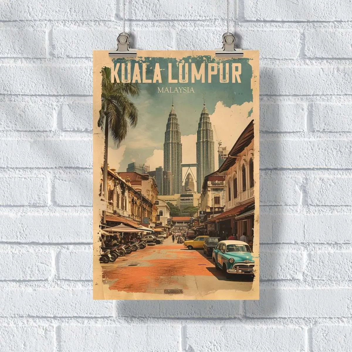 Kuala Lumpur Vintage Malaysian Charm Poster