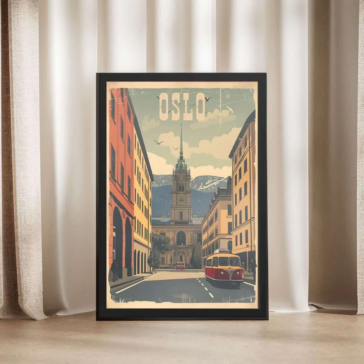 Oslo Vintage Explorer Framed Poster