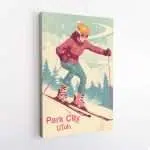 Park City Female Skier's Grace Canvas