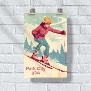 Park City Female Skier's Grace Poster