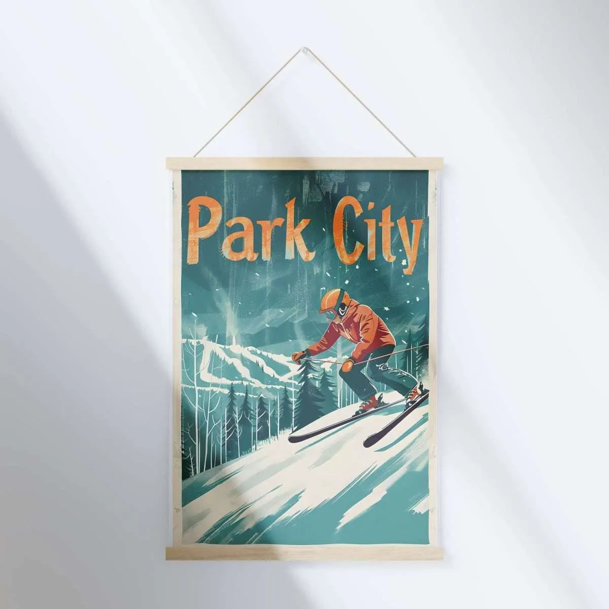 Park City Retro Ski Charm Hanger Poster