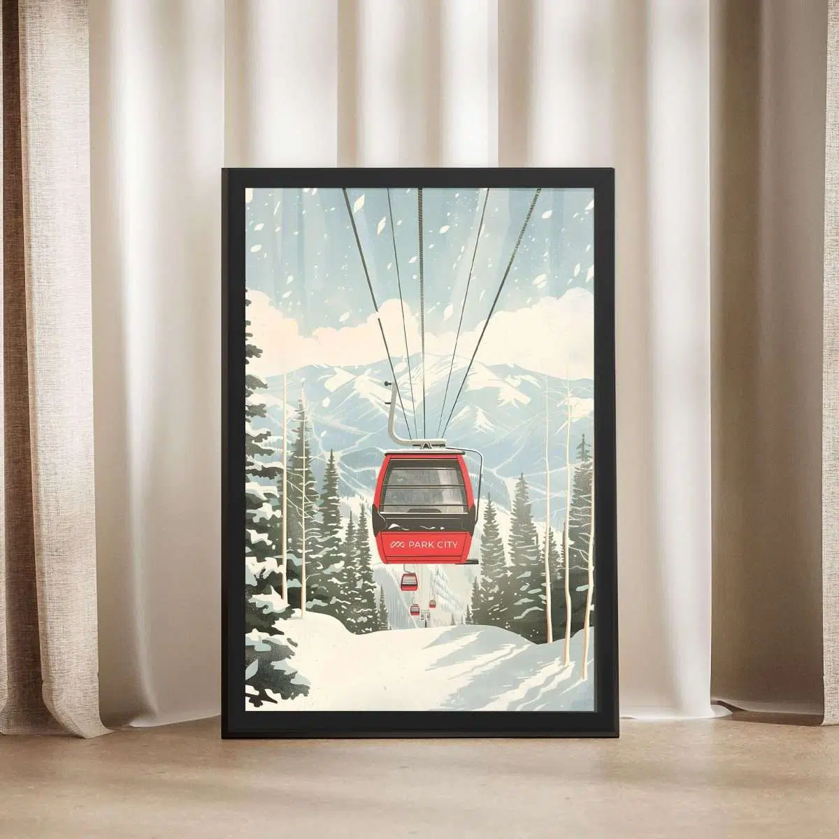 Park City Ski Lift Framed Poster