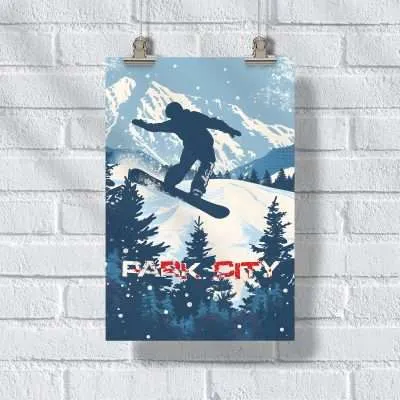 Park City Snowboarding Poster