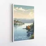 Zurich Lakeside Tranquility Canvas