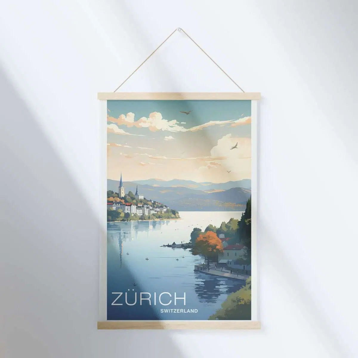 Zurich Lakeside Tranquility Hanger Poster