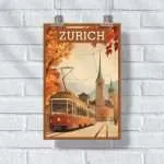 Zurich Vintage Swiss Explorer Poster