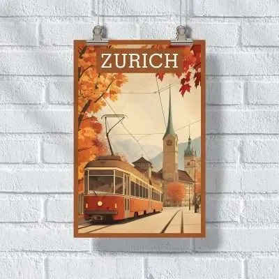 Zurich Vintage Swiss Explorer Poster