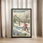 Aspen Snowmass Retro Adventure Framed Poster