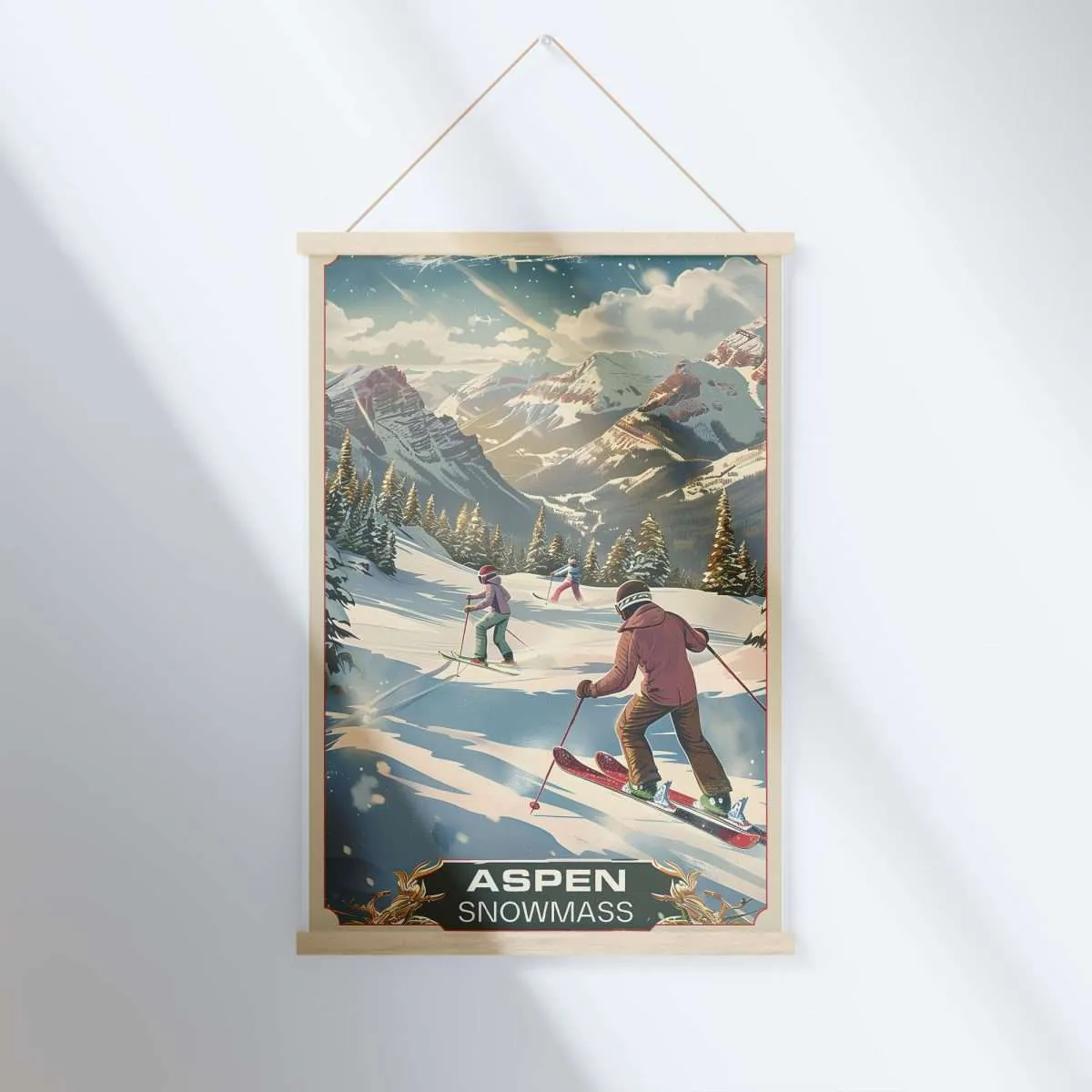 Aspen Snowmass Retro Adventure Hanger Poster