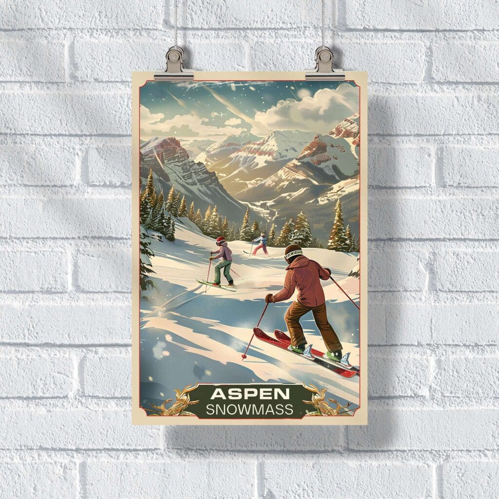 Aspen Snowmass Retro Adventure Poster