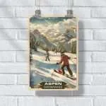 Aspen Snowmass Retro Adventure Poster