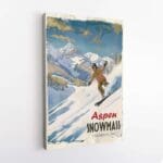 Aspen Snowmass Vintage Mountain Canvas