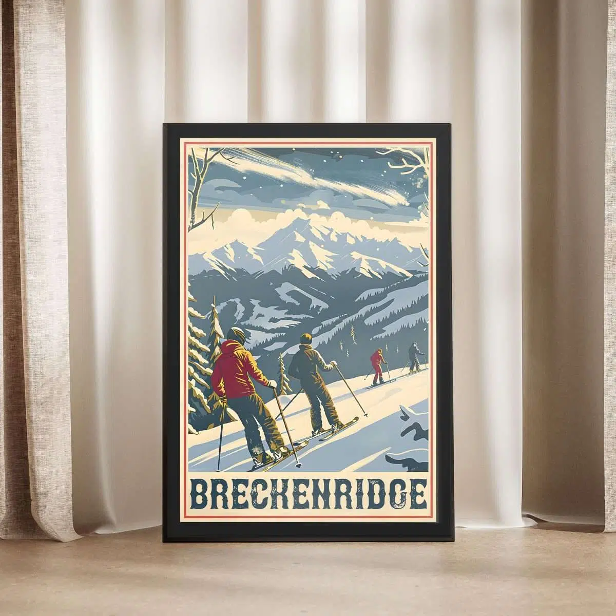 Breckenridge Vintage Ski Adventure Framed Poster