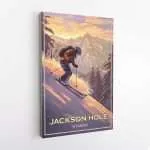 Jackson Hole Graceful Ski Descent Canvas