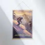 Jackson Hole Graceful Ski Descent Hanger Poster