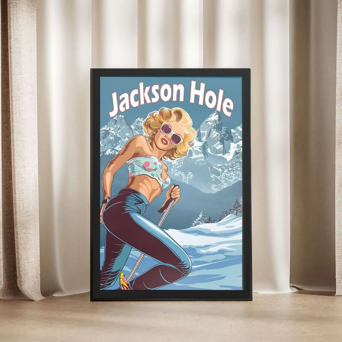 Jackson Hole Marilyn's Mountain Escape Framed Poster