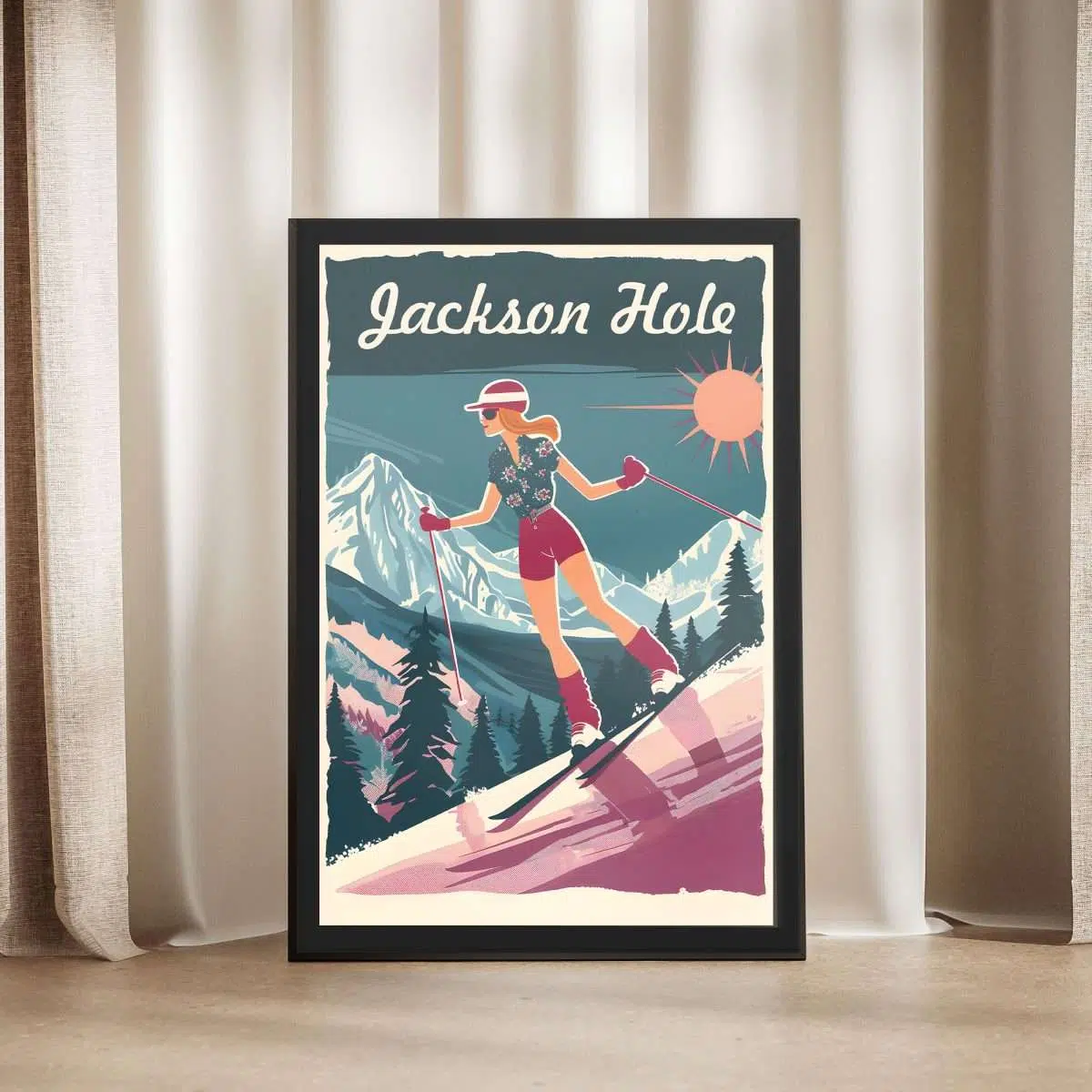 Jackson Hole Ski Queen Framed Poster