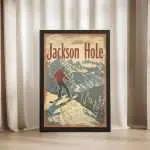 Jackson Hole Vintage Ski Adventure Framed Poster