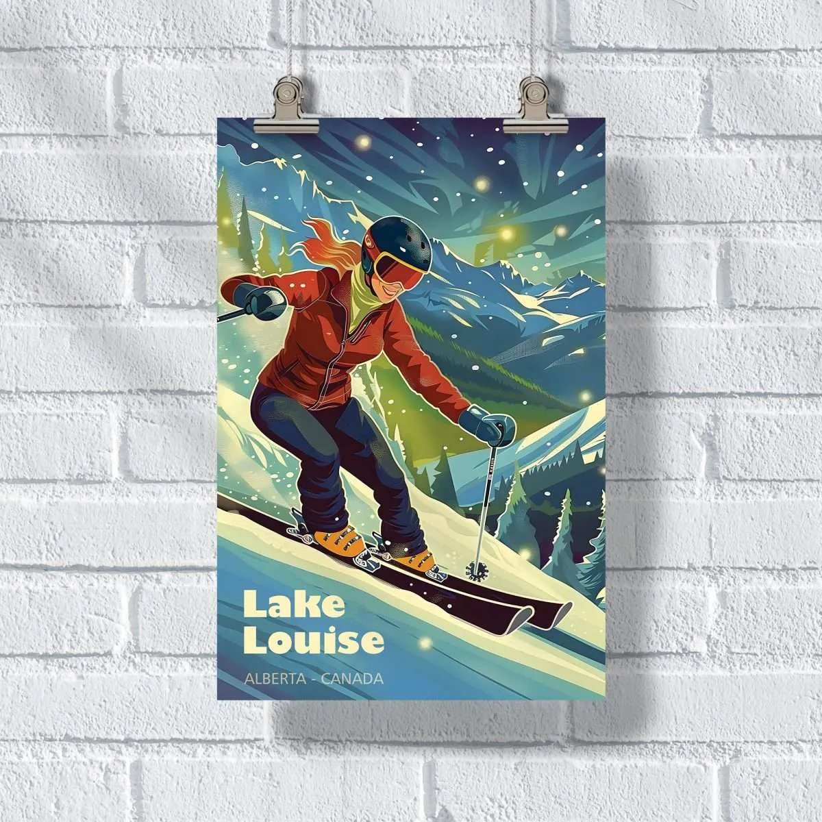 Lake Louise Female Skier Grace Poster