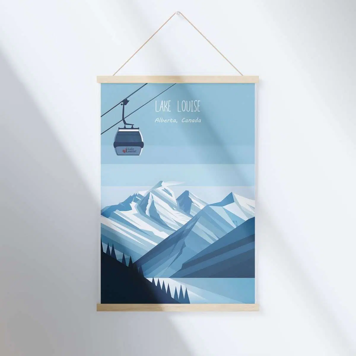 Lake Louise Minimalist Gondola Hanger Poster