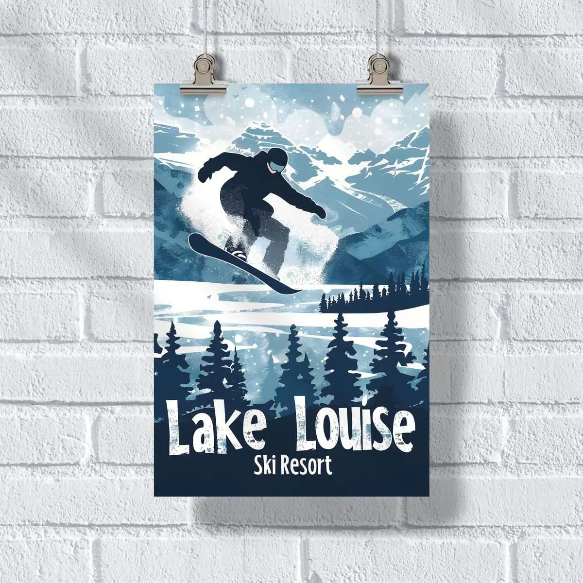 Lake Louise Ski Resort Snowboarding Poster