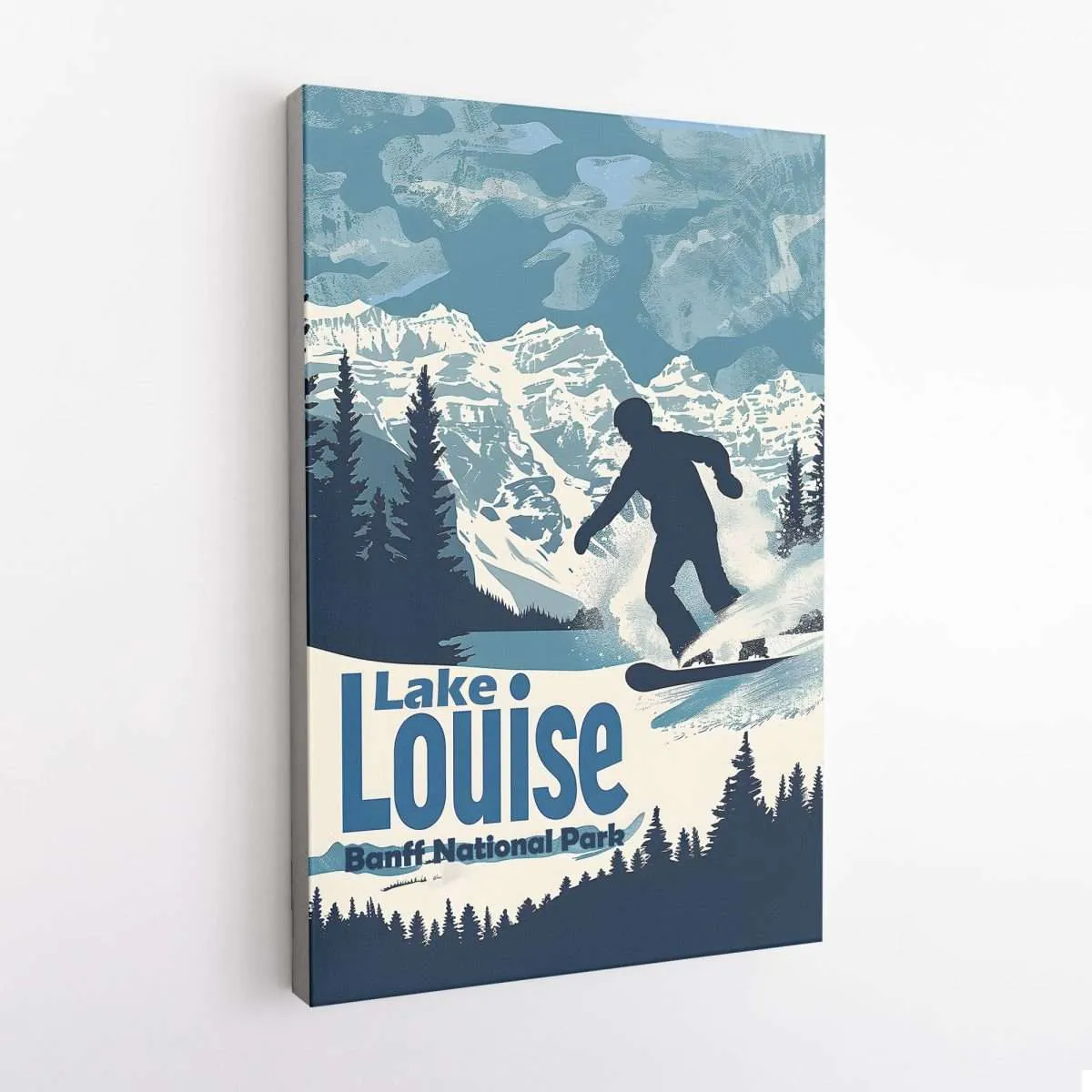 Lake Louise Snowboarding Adventure Canvas