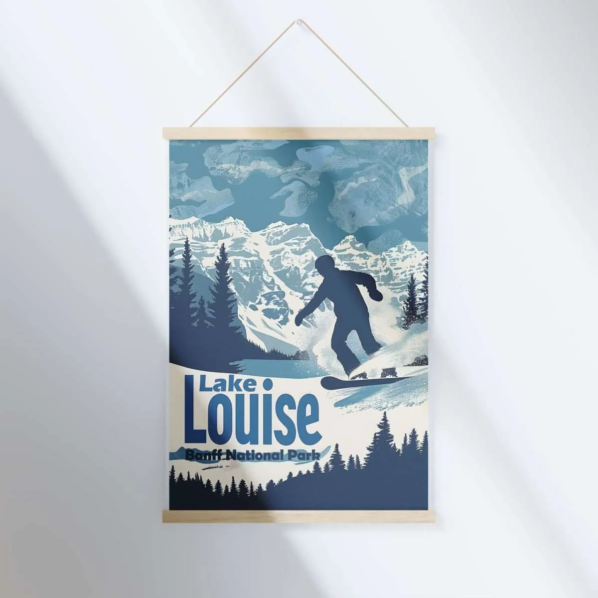 Lake Louise Snowboarding Adventure Hanger Poster