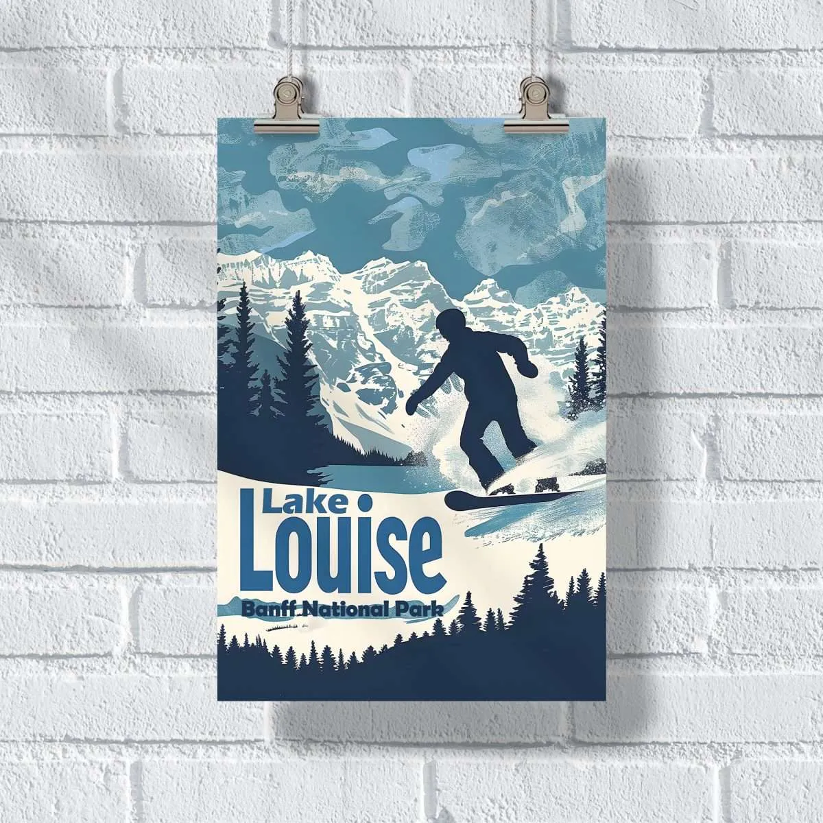 Lake Louise Snowboarding Adventure Poster