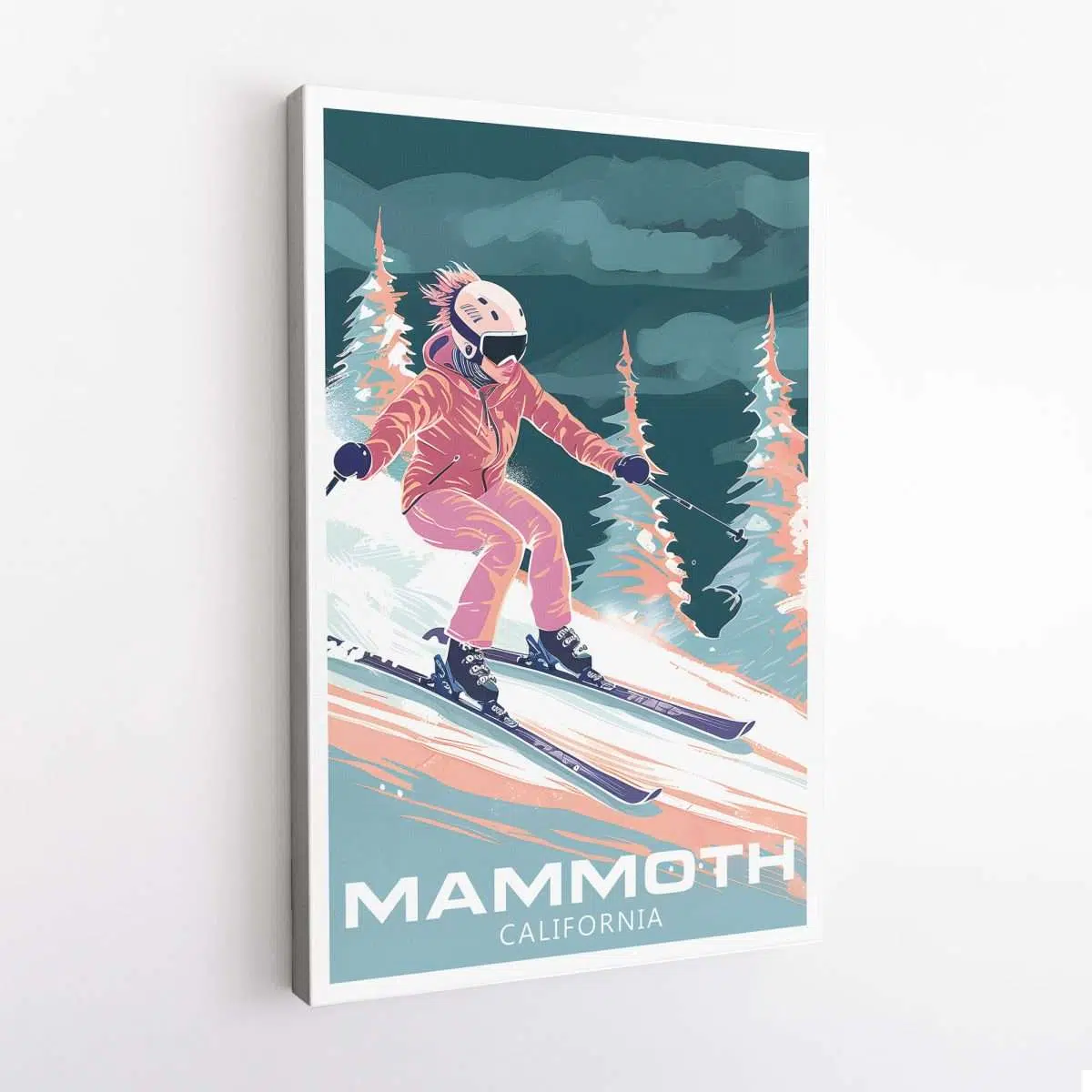 Mammoth Mountain Lady Ski Canvas