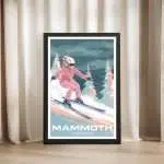 Mammoth Mountain Lady Ski Framed Poster