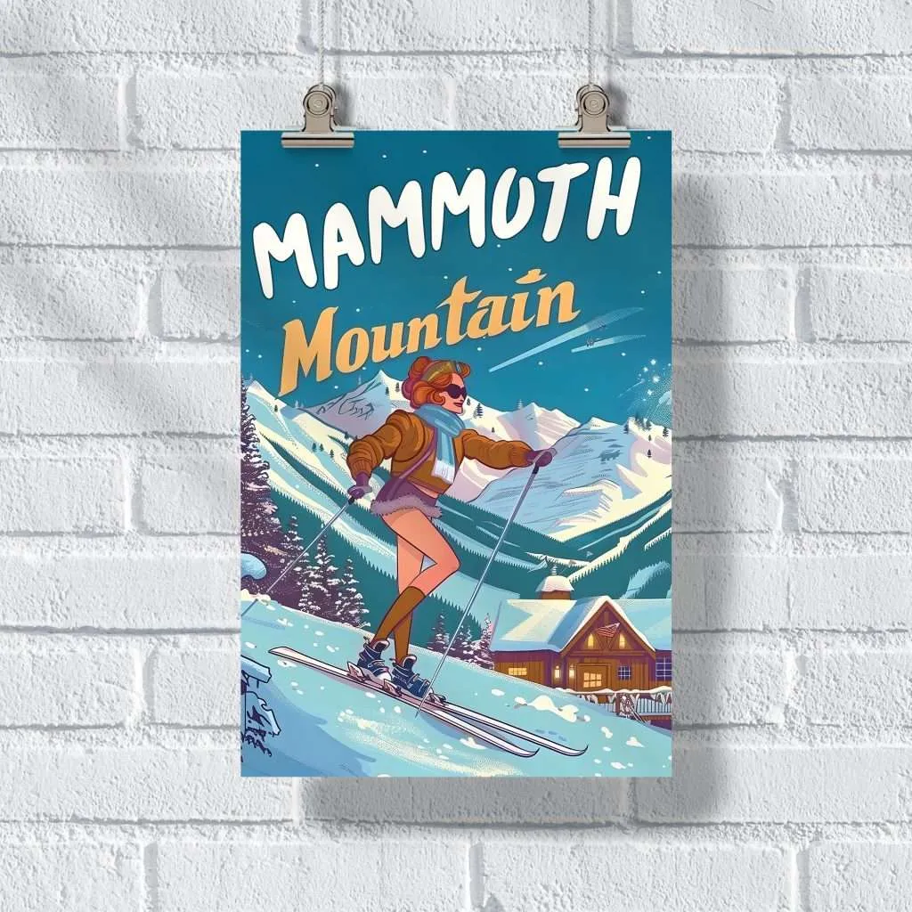 Mammoth Mountain Playful Pin Up Slopes Poster