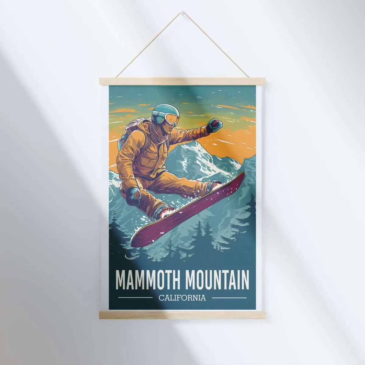 Mammoth Mountain Snowboarding Thrill Hanger Poster