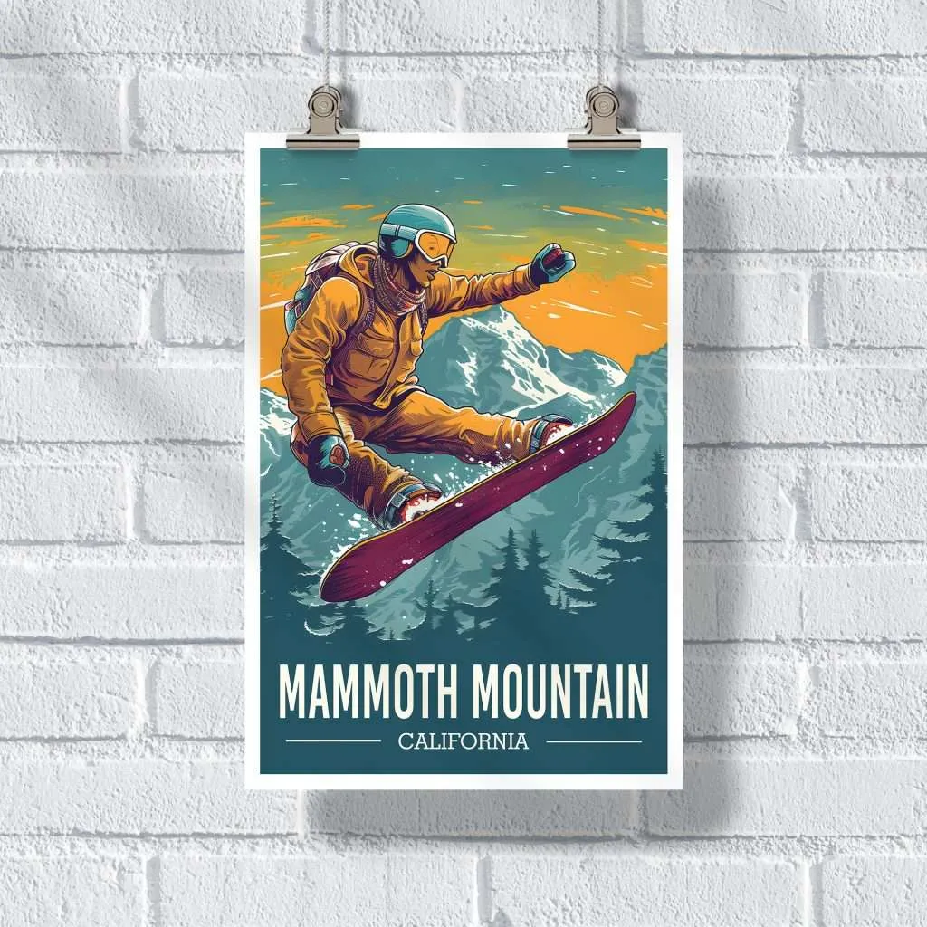 Mammoth Mountain Snowboarding Thrill Poster