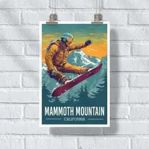 Mammoth Mountain Snowboarding Thrill Poster