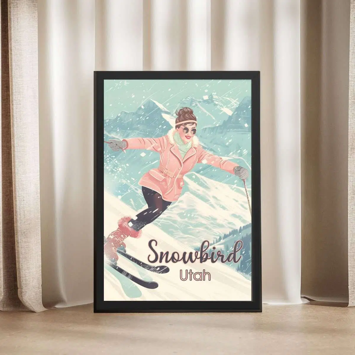 Snowbird Audrey's Alpine Adventure Framed Poster