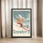 Snowbird Graceful Ski Descent Framed Poster