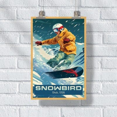 Snowbird Snowboarding Thrill Poster