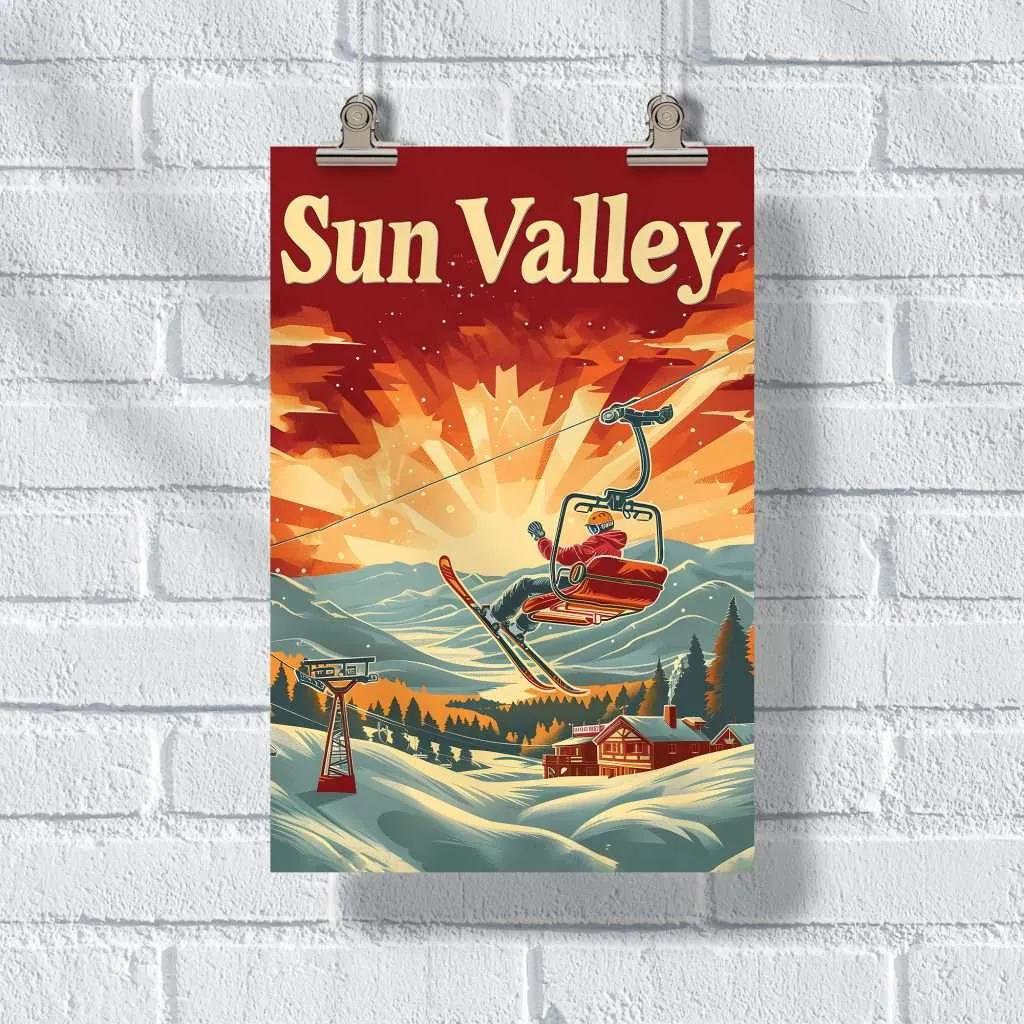 Sun Valley Resort Vintage Ski Adventure Poster