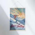 Sun Valley Woman Ski Hanger Poster