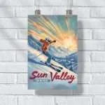 Sun Valley Woman Ski Poster