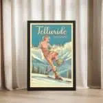 Telluride Playful Slopes Pin Up Framed Poster