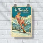 Telluride Playful Slopes Pin Up Poster