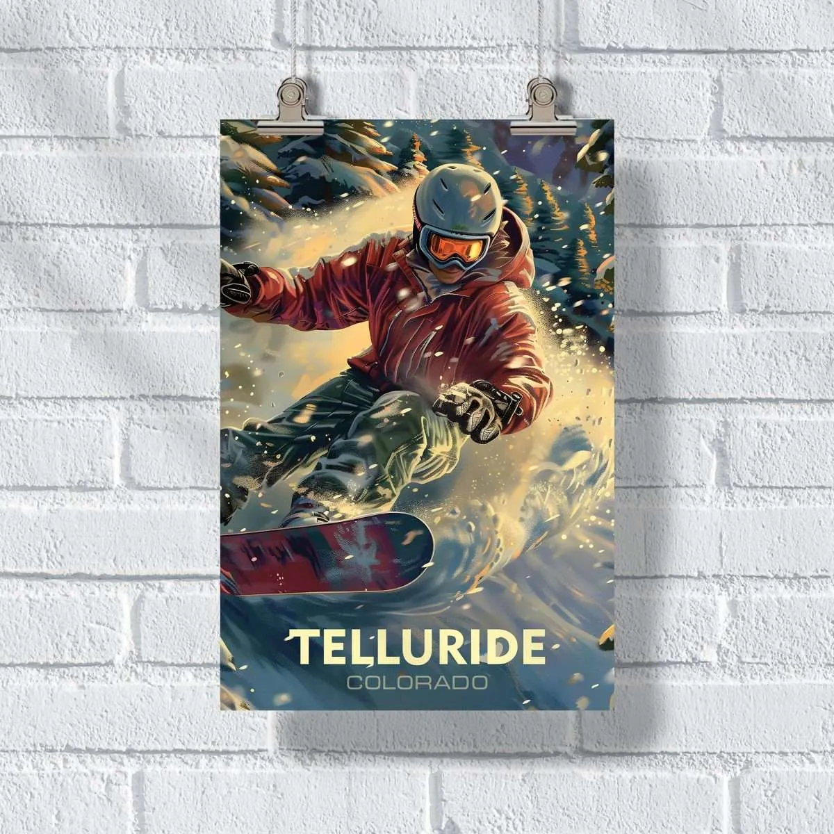 Telluride Snowboarding Poster