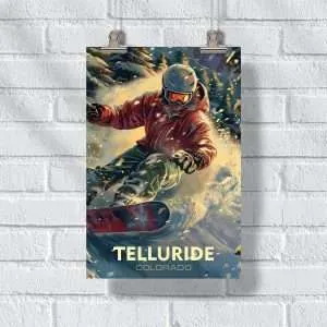 Telluride Snowboarding Poster