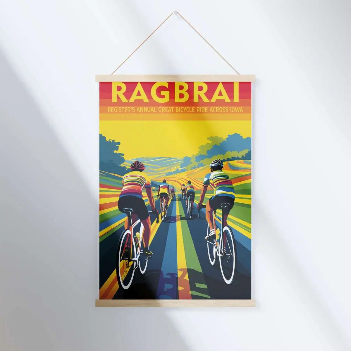 Iowa RAGBRAI Dynamic Cycling Hanger Poster UnitedWorldMemories