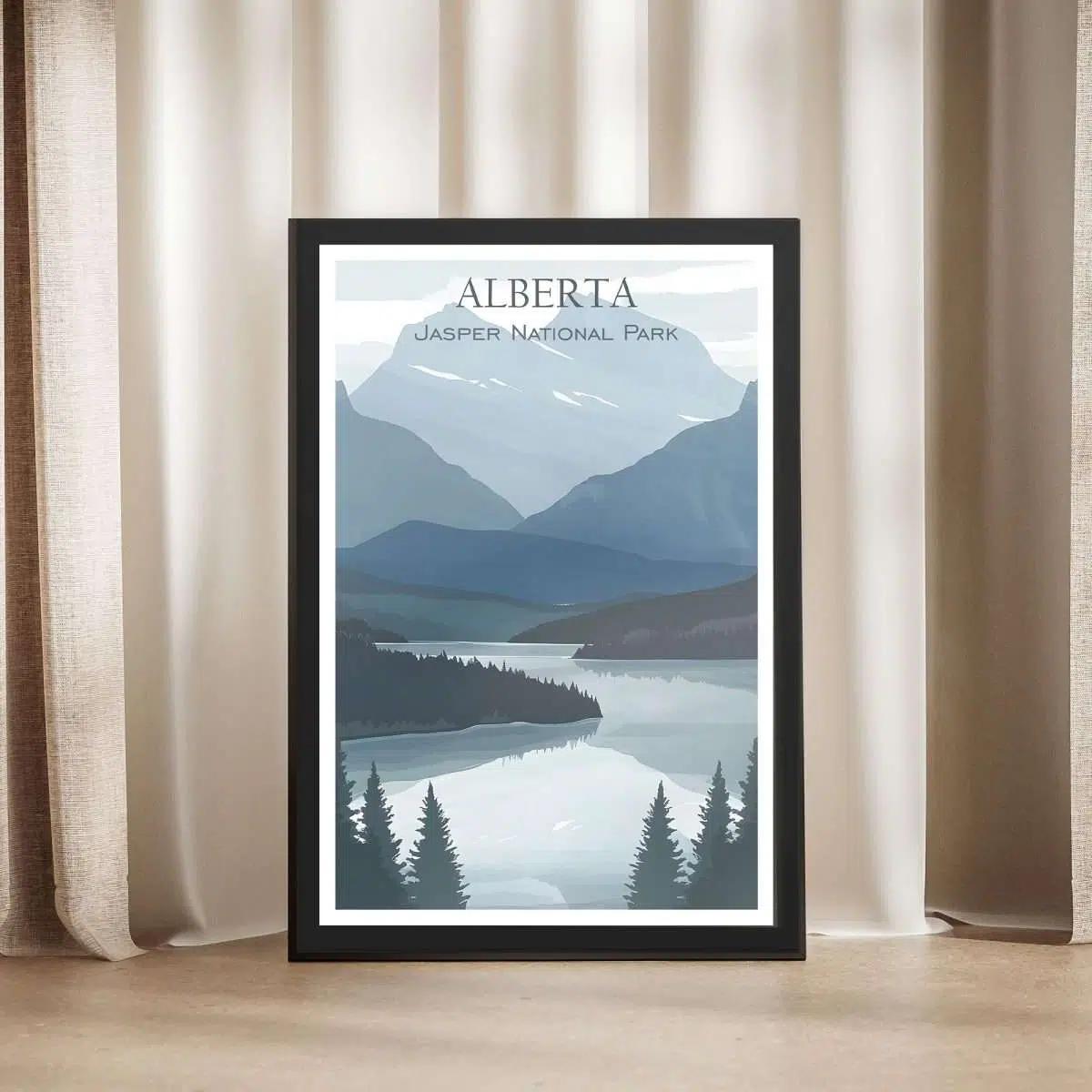 Alberta Minimalist Jasper Framed Poster UnitedWorldMemories