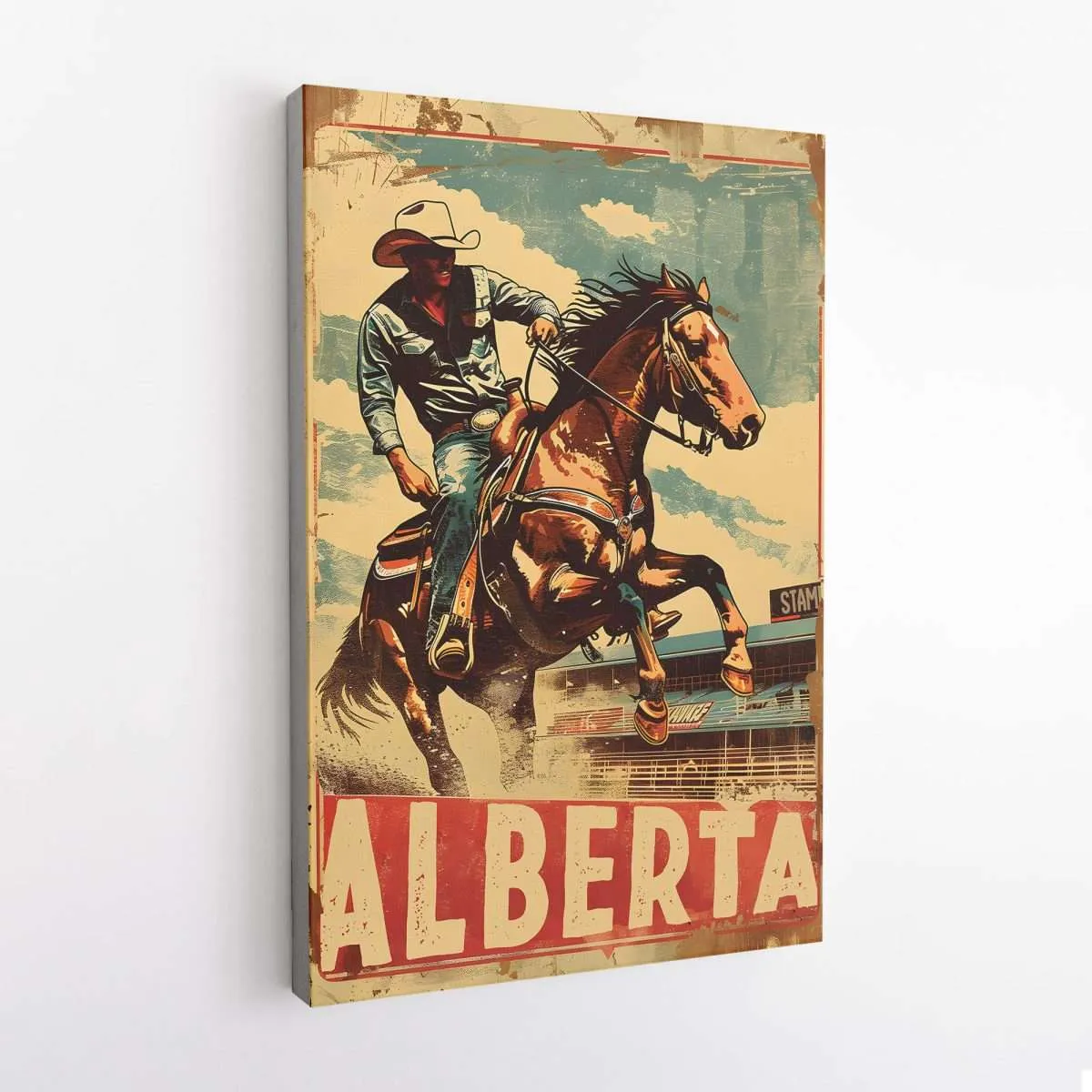 Alberta Retro Calgary Stampede Canvas UnitedWorldMemories