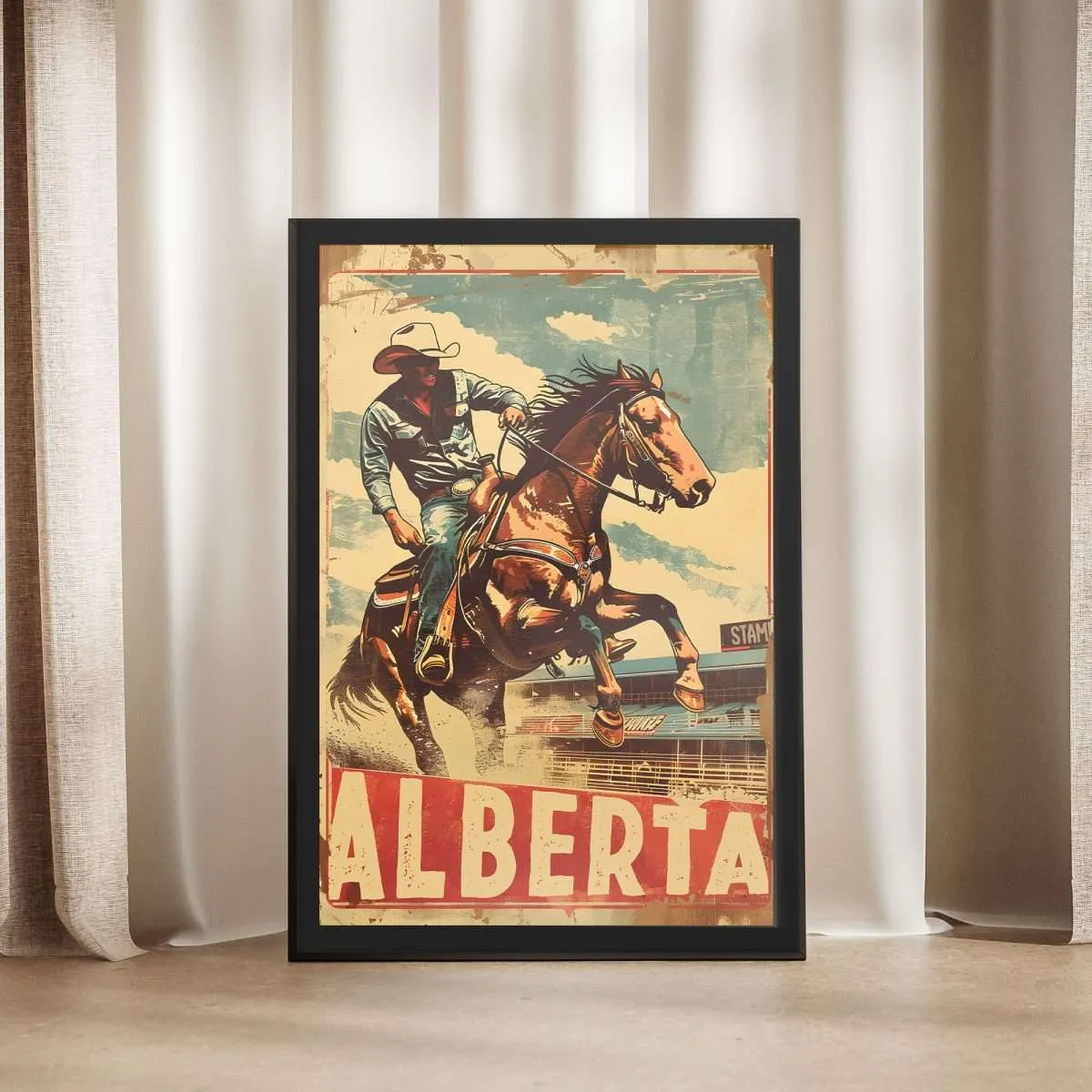 Alberta Retro Calgary Stampede Framed Poster UnitedWorldMemories