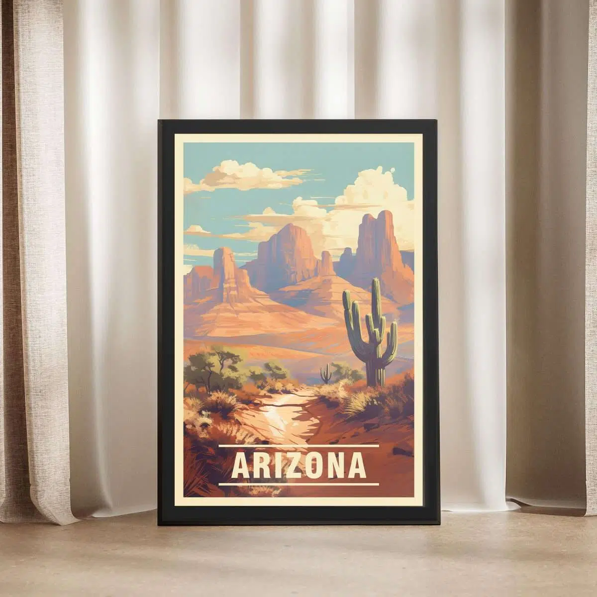 Arizona Desert Vintage Framed Poster UnitedWorldMemories